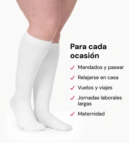 Calcetines de Compresión para Gemelos Anchos "KIMA" . Sin Marcas. Sin Dolor.