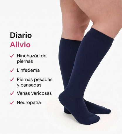 Calcetines de Compresión para Gemelos Anchos "KIMA" . Sin Marcas. Sin Dolor.